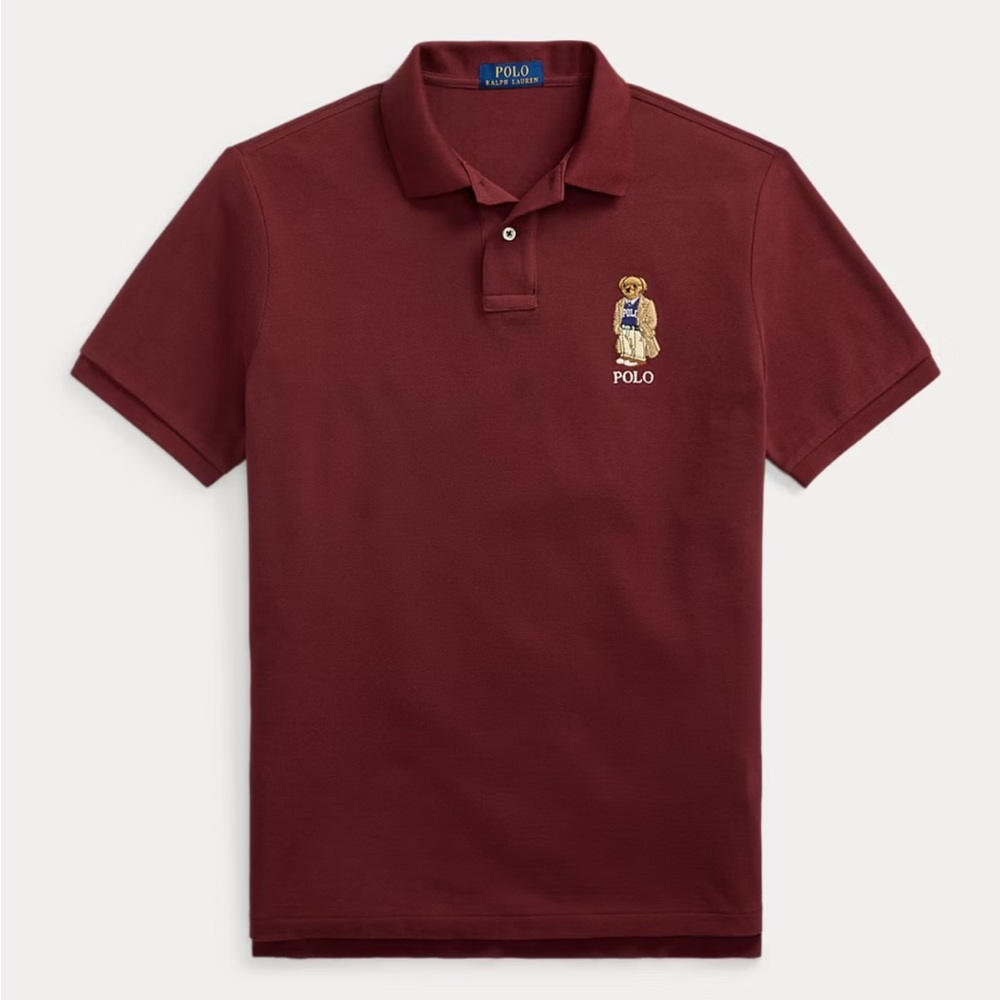 🆕 Polo Ralph Lauren Classic Fit Polo Bear Mesh Polo Shirt. “Red Wine”, 2XL *NWT*